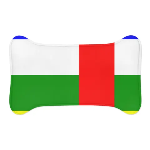 Central African Republic Stripes & Red Cross Pet Feeding Mats — other view