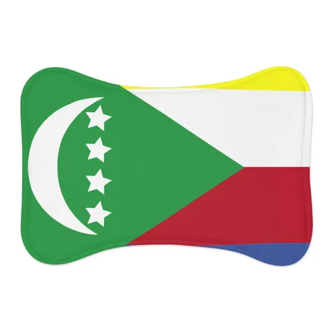 Comoros Green Triangle & Stripes Pet Feeding Mats — other view