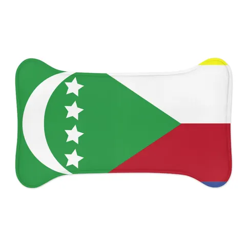 Comoros Green Triangle & Stripes Pet Feeding Mats — other view