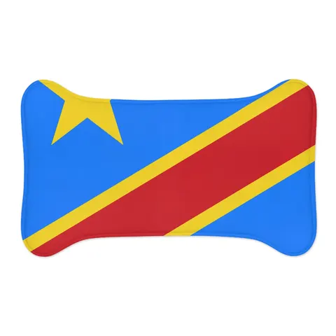 DR Congo Sky Blue & Red Diagonal Pet Feeding Mats — other view