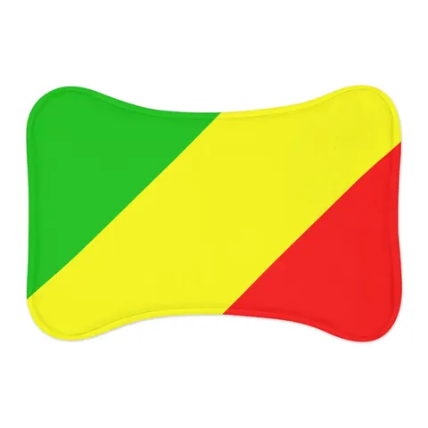 Republic of the Congo Diagonal Tricolor Pet Feeding Mats — other view
