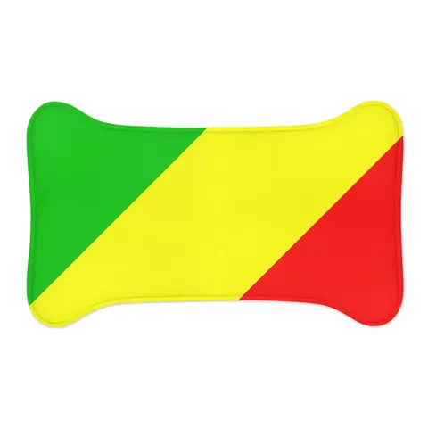Republic of the Congo Diagonal Tricolor Pet Feeding Mats — other view