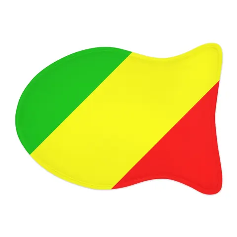 Republic of the Congo Diagonal Tricolor Pet Feeding Mats — other view
