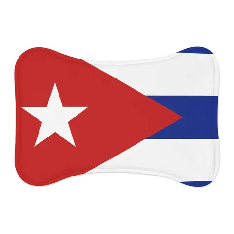 Cuba Blue Stripes & Red Triangle Pet Feeding Mats — other view