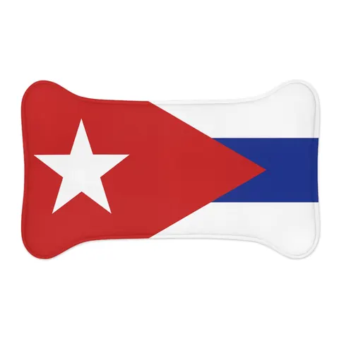 Cuba Blue Stripes & Red Triangle Pet Feeding Mats — other view