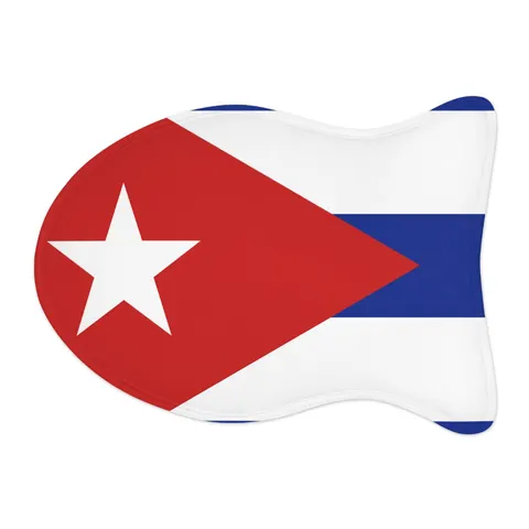 Cuba Blue Stripes & Red Triangle Pet Feeding Mats — other view