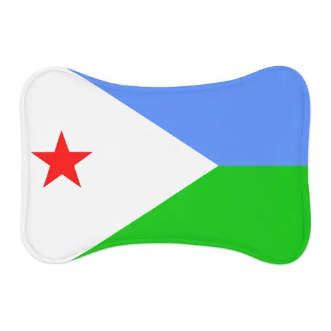 Djibouti Blue Green Triangle Pet Feeding Mats — other view
