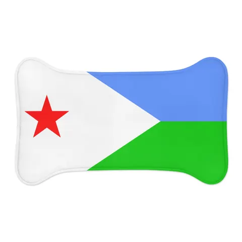 Djibouti Blue Green Triangle Pet Feeding Mats — other view