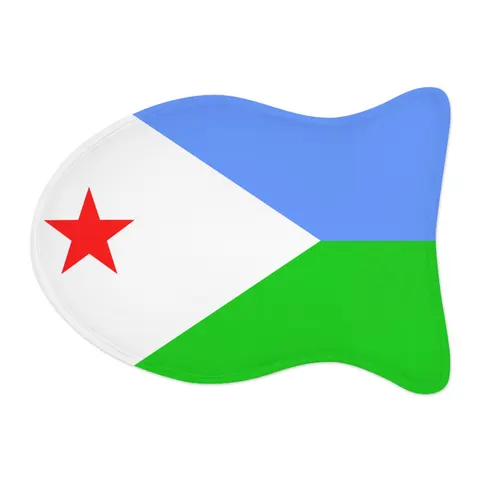 Djibouti Blue Green Triangle Pet Feeding Mats — other view