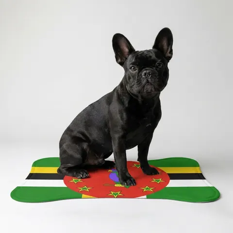 Dominica Green Cross & Circle Pet Feeding Mats