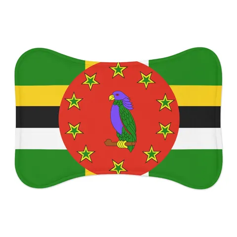 Dominica Green Cross & Circle Pet Feeding Mats — other view