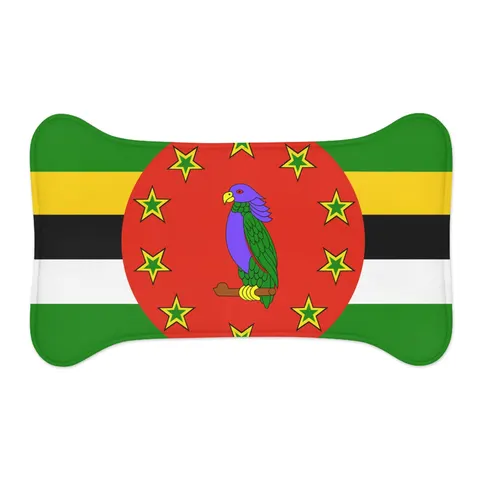 Dominica Green Cross & Circle Pet Feeding Mats — other view