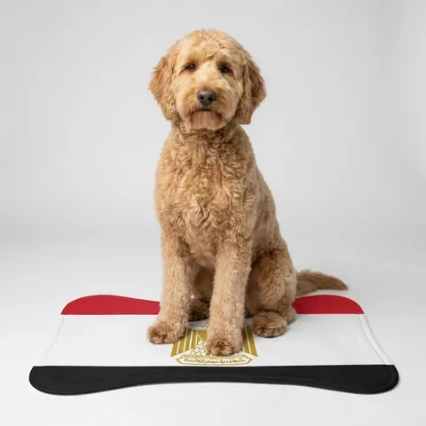 Egypt Red White Black Emblem Pet Feeding Mats