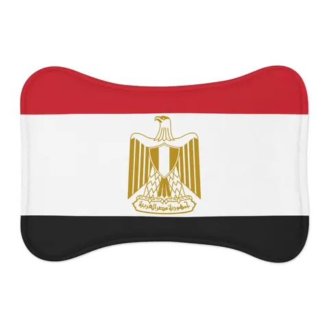 Egypt Red White Black Emblem Pet Feeding Mats — other view