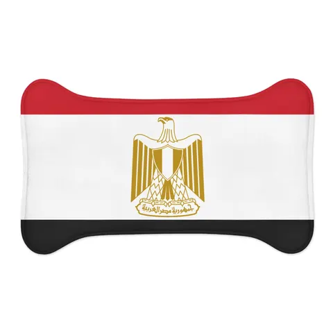 Egypt Red White Black Emblem Pet Feeding Mats — other view