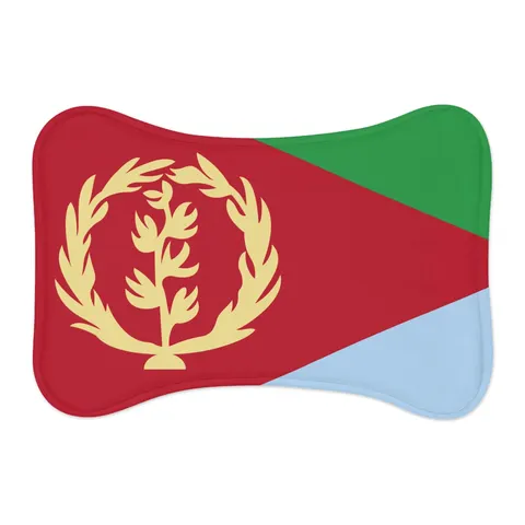 Eritrea Red Triangle & Wreath Pet Feeding Mats — other view