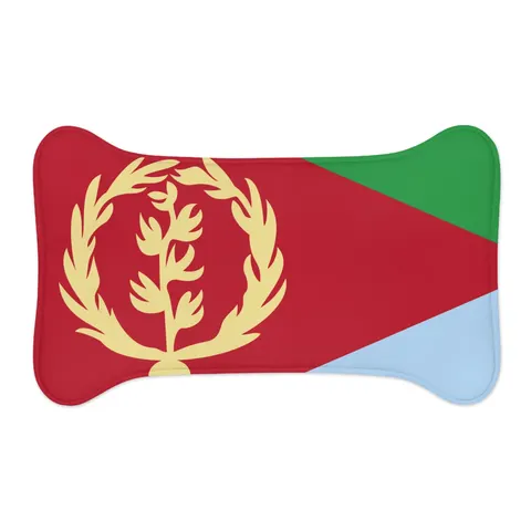 Eritrea Red Triangle & Wreath Pet Feeding Mats — other view