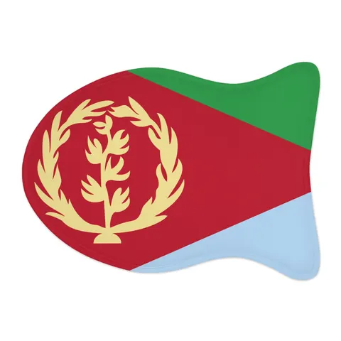 Eritrea Red Triangle & Wreath Pet Feeding Mats — other view