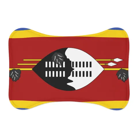 Eswatini Blue Red Yellow Shield Pet Feeding Mats — other view