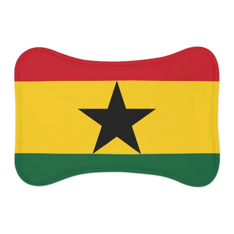 Ghana Red Gold Green & Star Pet Feeding Mats — other view