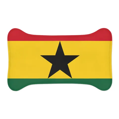 Ghana Red Gold Green & Star Pet Feeding Mats — other view