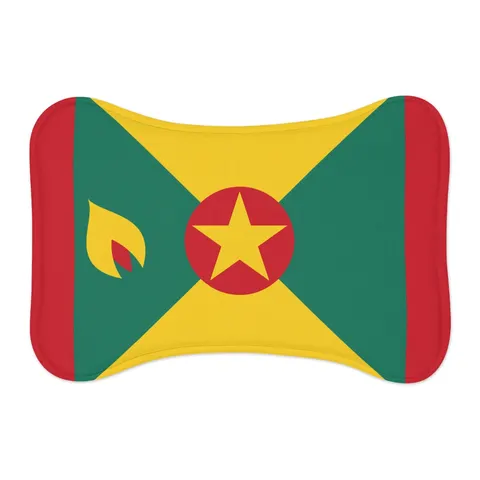 Grenada Red Green Gold Pattern Pet Feeding Mats — other view