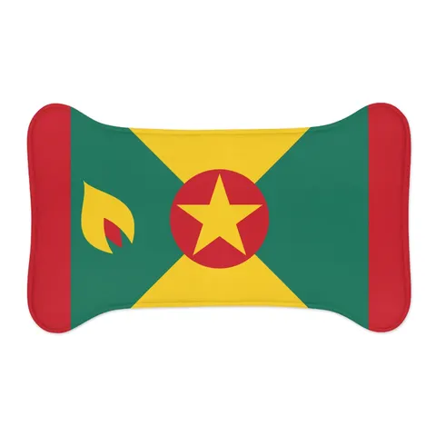 Grenada Red Green Gold Pattern Pet Feeding Mats — other view