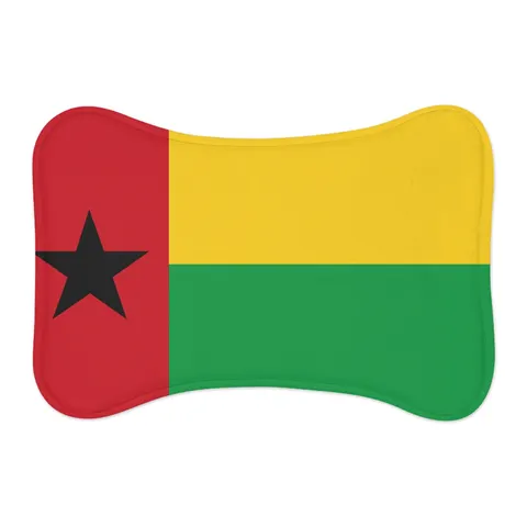 Guinea-Bissau Red Yellow Green Star Pet Feeding Mats — other view