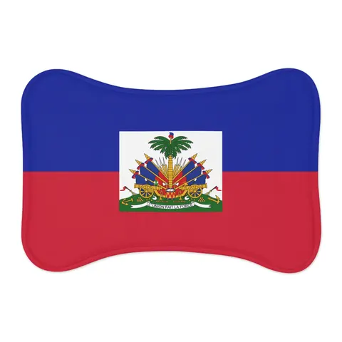 Haiti Blue Red Banner Pet Feeding Mats — other view