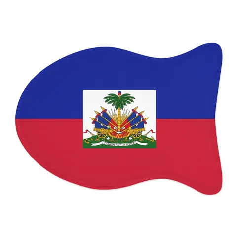 Haiti Blue Red Banner Pet Feeding Mats — other view