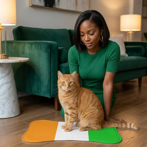 Côte d’Ivoire Orange White Green Pet Feeding Mats