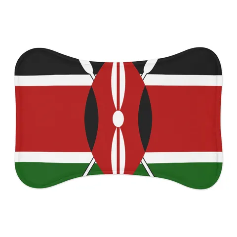 Kenya Black Red Green Stripes Pet Feeding Mats — other view