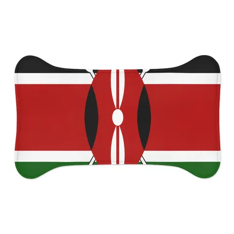 Kenya Black Red Green Stripes Pet Feeding Mats — other view