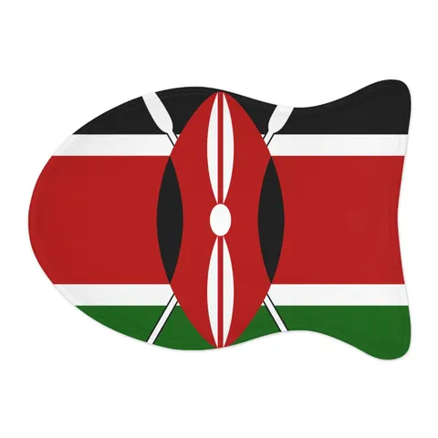 Kenya Black Red Green Stripes Pet Feeding Mats — other view