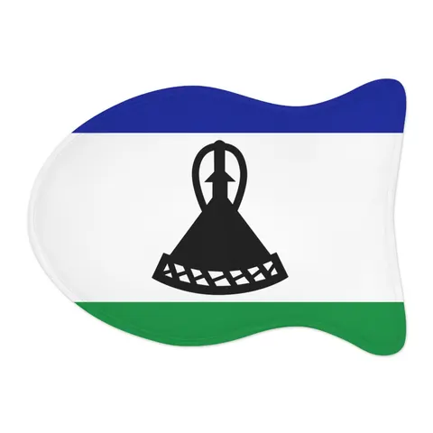 Lesotho Blue White Green Emblem Pet Feeding Mats — other view