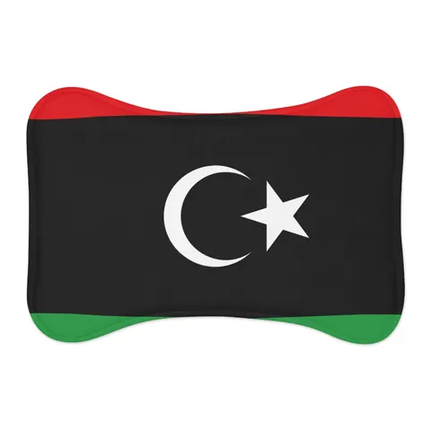 Libya Red Black Green Crescent Pet Feeding Mats — other view