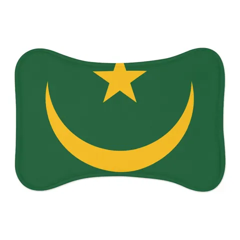 Mauritania Green Gold Crescent Pet Feeding Mats — other view