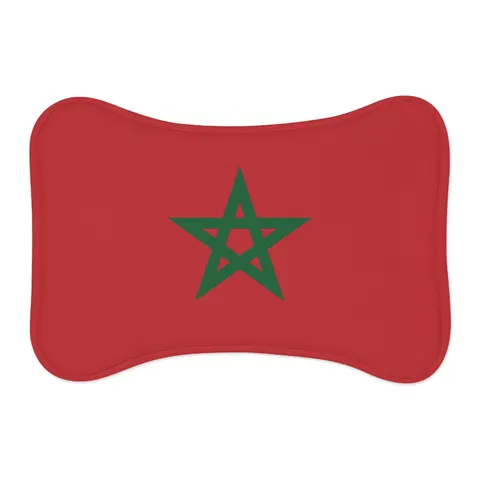 Morocco Red Green Star Pet Feeding Mats — other view