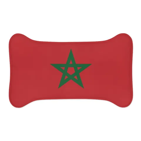 Morocco Red Green Star Pet Feeding Mats — other view