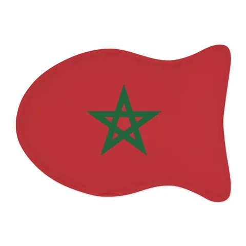 Morocco Red Green Star Pet Feeding Mats — other view