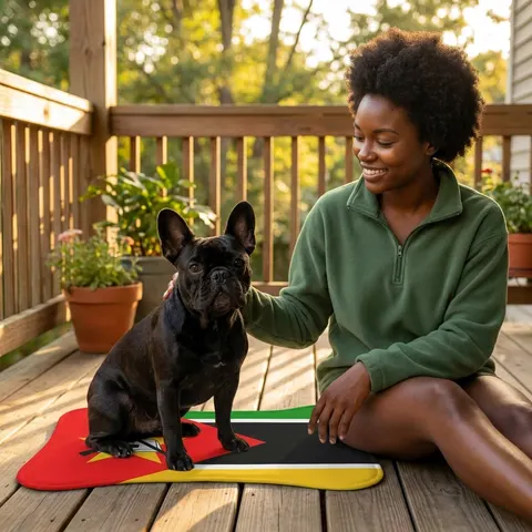 Mozambique Green Black Yellow Pet Feeding Mats