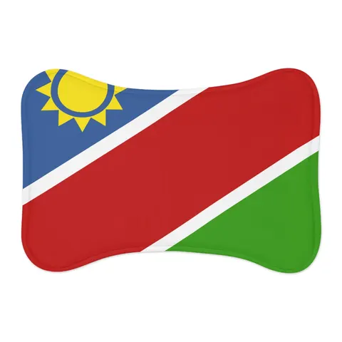 Namibia Diagonal Blue Red Green Pet Feeding Mats — other view