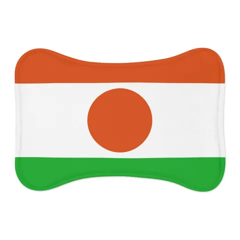 Niger Orange White Green Circle Pet Feeding Mats — other view
