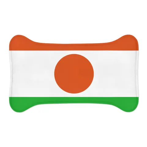 Niger Orange White Green Circle Pet Feeding Mats — other view
