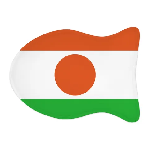 Niger Orange White Green Circle Pet Feeding Mats — other view