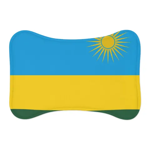 Rwanda Sky Blue & Sun Pet Feeding Mats — other view