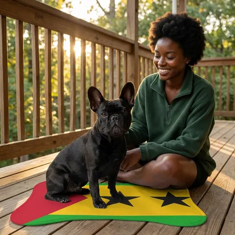 São Tomé & Príncipe Stars & Stripes Pet Feeding Mats