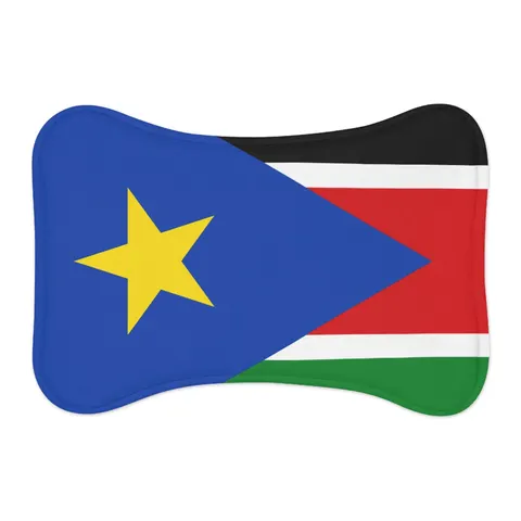 South Sudan Stripes & Blue Triangle Pet Feeding Mats — other view