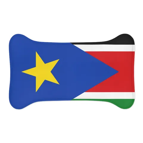 South Sudan Stripes & Blue Triangle Pet Feeding Mats — other view