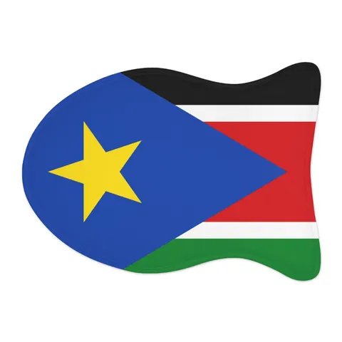South Sudan Stripes & Blue Triangle Pet Feeding Mats — other view